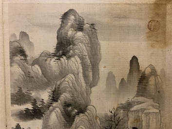 Dong Bangda (China, 1699-1769), toegeschreven: album met acht landschappen, inkt op papier