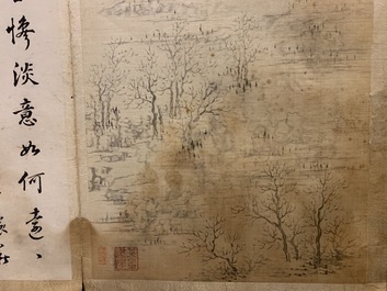 Dong Bangda (China, 1699-1769), toegeschreven: album met acht landschappen, inkt op papier