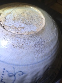 A large Chinese blue and white Swatow bowl, Ming