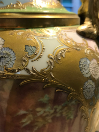 A pair of large gilt bronze-mounted S&egrave;vres porcelain vases, France, 19th C.