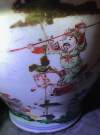 A Chinese famille verte vase and a Swatow jar, Transitional period and 19th C.