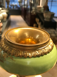 A pair of large gilt bronze-mounted S&egrave;vres porcelain vases, France, 19th C.