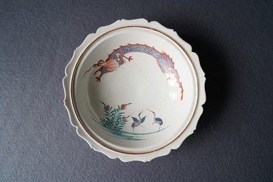 Three Kakiemon-style porcelain wares, Chantilly, France, 18th C.