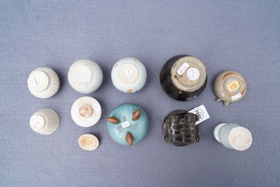 A varied collection of early Chinese stoneware, pottery and porcelain, Jin and later