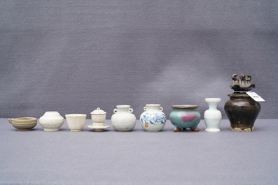 A varied collection of early Chinese stoneware, pottery and porcelain, Jin and later