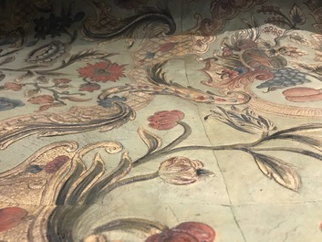 Two panels of embossed and gilded leather wallpaper, The Low Countries, 18th C.