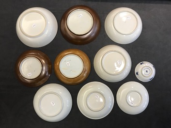 A collection of 23 cups and 33 saucers in Chinese and Japanese porcelain, 18/19th C.