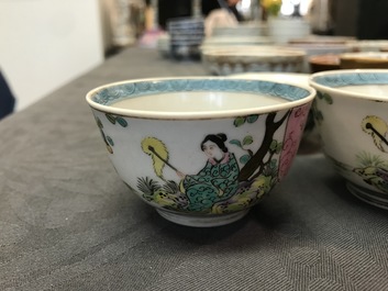 A collection of 23 cups and 33 saucers in Chinese and Japanese porcelain, 18/19th C.