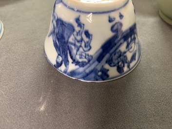 A varied collection of Chinese blue and white wares, Kangxi