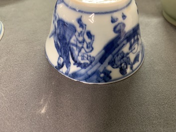 Une collection vari&eacute;e en porcelaine de Chine bleu et blanc, Kangxi