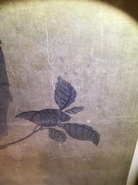 Yun Shouping (1633&ndash;1690): Branches fleuries, encre et couleur sur papier, 17&egrave;me