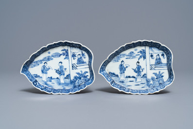 A 119-piece Chinese blue and white 'Romance of the Western chamber' dinner service, Qianlong