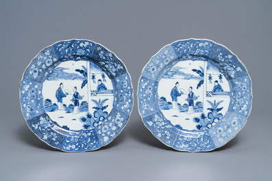 Un service de 119 pi&egrave;ces en porcelaine de Chine bleu et blanc &agrave; d&eacute;cor de 'La Romance de la chambre de l'ouest', Qianlong