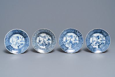 Een 119-delig Chinees blauw-wit 'Romance of the Western chamber' servies, Qianlong