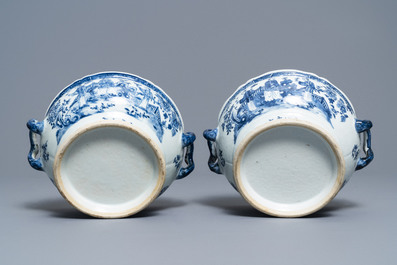 A 119-piece Chinese blue and white 'Romance of the Western chamber' dinner service, Qianlong