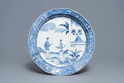 A 119-piece Chinese blue and white 'Romance of the Western chamber' dinner service, Qianlong