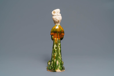 A fine Chinese sancai-glazed pottery model of a court lady, Tang