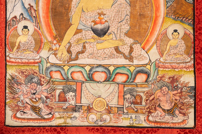 A collection of five thangkas, Tibet, 19/20th C.