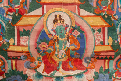 Une collection de cinq thangkas, Tibet, 19/20&egrave;me