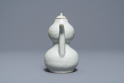 A Chinese qingbai ewer and cover, Yuan