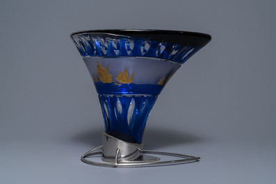 Frans van Praet (Belgique, 1937) pour Val Saint Lambert: tabouret en cristal pour l'expo de Seville en 1992