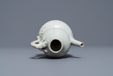 A Chinese qingbai ewer and cover, Yuan