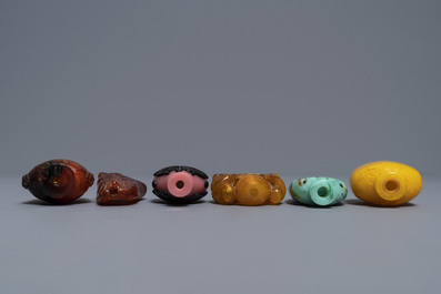 Twelve various Chinese snuff bottles, 20th C.