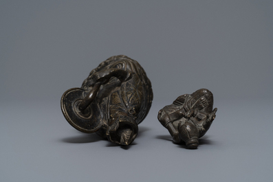 Five bronze votive Buddhist objects, Tibet and Nepal, 18/19th C.