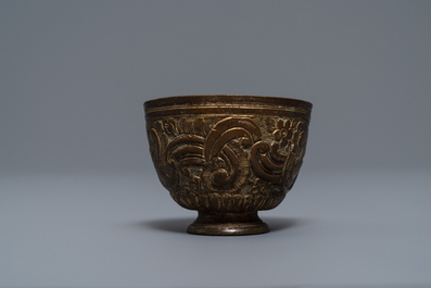 Five bronze votive Buddhist objects, Tibet and Nepal, 18/19th C.