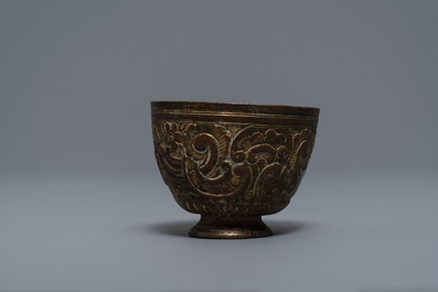 Five bronze votive Buddhist objects, Tibet and Nepal, 18/19th C.