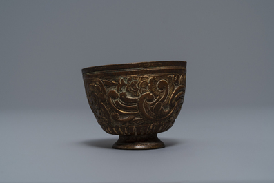 Five bronze votive Buddhist objects, Tibet and Nepal, 18/19th C.