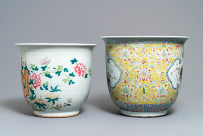 Two large Chinese famille rose jardini&egrave;res, 19th C.