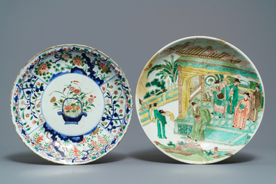 Four Chinese famille verte dishes, Kangxi