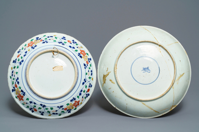 Quatre plats en porcelaine de Chine famille verte, Kangxi