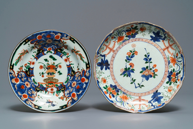 Quatre plats en porcelaine de Chine famille verte, Kangxi