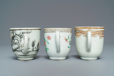 A collection of Chinese famille rose and grisaille tea wares, Yongzheng/Qianlong