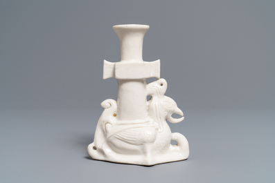 A Chinese Dehua blanc de Chine archaic-style vase, Kangxi