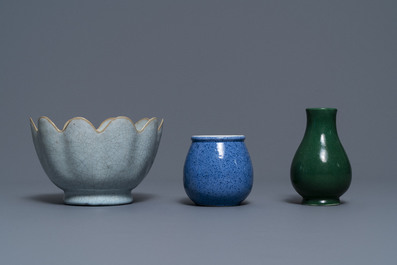 A varied collection monochrome Chinese porcelain wares, 19/20th C.