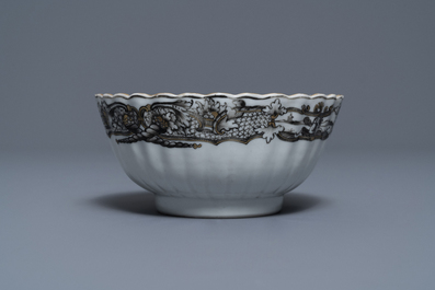 A 37-piece Chinese grisaille 'Jupiter' tea service, Qianlong