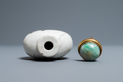 A Chinese famille rose 'grasshopper' snuff bottle, Daoguang mark and of the period