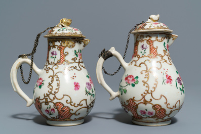 A Chinese famille rose and gilt part tea service, Qianlong