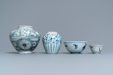 A varied collection of Chinese blue and white porcelain, Ming