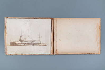 A Chinese album with nine silver gelatin albumen photos of a.o. the Shanghai Bund, dated 1899