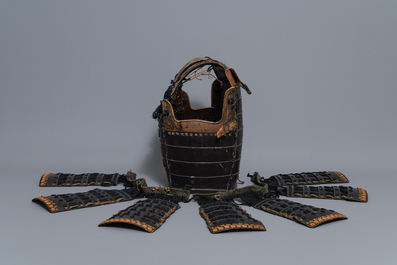 A number of pieces from a Japanese samurai suit of armour, Edo, 18th C.