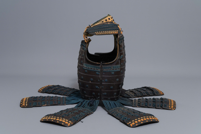 A number of pieces from a Japanese samurai suit of armour, Edo, 18th C.