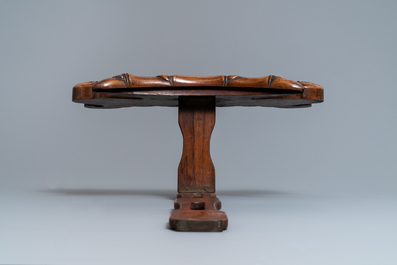 A Chinese carved hongmu dish stand, Qing