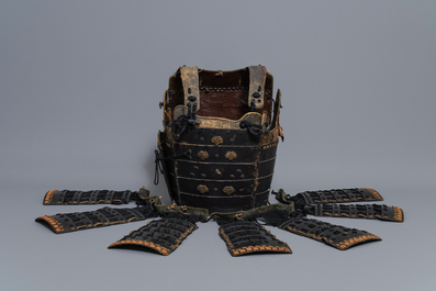 A number of pieces from a Japanese samurai suit of armour, Edo, 18th C.