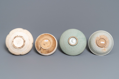 A collection of 15 Chinese celadon- and cream-glazed wares, Song and later