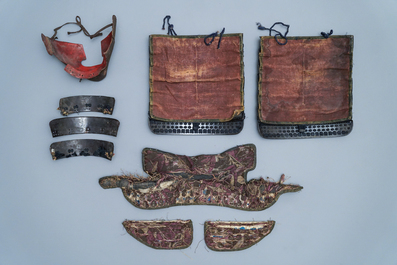 A number of pieces from a Japanese samurai suit of armour, Edo, 18th C.