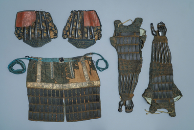 A number of pieces from a Japanese samurai suit of armour, Edo, 18th C.